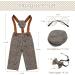 SPOKKI Newborn Baby Photo Props Set - Lattice Rompers, Suspender Pants, Beret, Glasses, Bow Tie - Infant Boys' Costumes in Brown - 4 Pcs - Buy Online on GoSupps.com