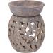 GURU Indian Fragrance Lamp | Essential Oil Diffuser & Tealight Holder | Aromatherapy Aroma Lamp - Round Flower Tendril 2 Beige (10x7.5x7.5 cm) - Buy Online on GoSupps.com