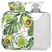Naanle watercolor heat bottle with palm leaf avocado with reference transparent hot water bottle 1 l hot water bottle for bed hand feet heat and cold therapy