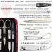 Three Swords 8 pcs Manicure Set 'Roma' | High-Quality Ostrich Leather Imitation Nail Case | Complete Nail Care Tools - Scissors Clippers Tweezers Glass & Sapphire Files - Buy Online on GoSupps.com