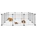 Allisandro Small Pet Playpen 11.8" X 11.8", 13.8" X 13.8", 14" X 14", Small Animal Cage for Indoor Outdoor Use, Portable Metal Wire Yard Fence for Small Animal, Guinea Pigs, Bunny, Turtle, Hamster 13.8x13.8"