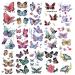 Casciybo Butterfly Temporary Tattoos for Women Kids Girls  30Sheets Fake Colorful Flower 3D Butterflies Wings Tattoo Stickers Art Waterproof for Face Body Birthday Party Supplies Favors Gifts