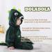 Doladola Unisex Kid's&Toddler's Dark Green Shark Flannel Hooded Rompers Jumpsuit 12-18 Months - Buy Online on GoSupps.com