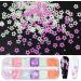 Floral Nail Art Sequins Set - 12 Grids Fluorescent 3D Glitter Flakes for Women DIY Nail Decoration - Mermaid Color Butterfly and Flowers Design - Acrylic Nail Supplies - Buy Online on GoSupps.com