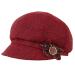 ColorSun Classic Retro Visor Newsboy Cabbie Cap Beret Hats with Flower Buckle for Woman Ladies 1red Wine