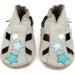 Dotty Fish Soft Leather Baby Shoes | Toddler Sandals | Non-Slip Suede Soles | Grey Star Design | 0-6 Months to 3-4 Years - Buy Online on GoSupps.com