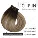 Vivien Clip-In Extensions | Real Remy Hair Balayage | Dark Brown Ombre to Light Blond | 50cm 7PCs 120g 20 Inch - Buy Online on GoSupps.com