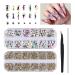 3120 Pcs AB Nail Art Rhinestone Kit EBANKU Shiny Nail Stones Gems Flatback Nail Crystal Beads for Nail DIY Crafts