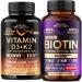 NUTRAHARMONY Vitamin D3 K2 Capsules & Biotin with Silicon Softgels