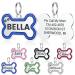 Dog brand with engraving - Yhananti personalized pendant for small to medium -sized dogs in glitter bones - stainless steel dog brand personalized with name telephone number and address (blue small) S blue