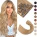 Clip in Hair Extensions Real Remy Human Remy Hair Extension Double Weft 10"- 110g #27 Dark Blonde 8 Pieces for Full Head 10 Inch #27 Dark Blonde