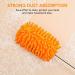 Deluxe Microfiber Duster | Extendable Feather Duster with Long Pole | 2 Replaceable Brush Heads | Washable | Ideal for Office, Car, Window, Furniture, Ceiling Fan - Orange - Buy Online on GoSupps.com