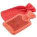 Pearl rubber heat bottles: hot water bottle size M with fluffy fleece cover red 1 liter (bed heating bottle warm-up water bottle bottles)