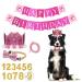 Dog birthday party accessories party decoration set birthday crown glittering fly and Happy Birthday Banner for dogs and cats pink pink