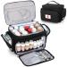 Jaffzora Medicine Organizer Storage Bag Empty  Home Health Nurse Bag  Pill Bottle Organizer Box  Medication First Aid Travel Bag for Nurses  Black