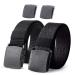 JASGOOD Nylon Military Tactical Men Belt 2 Pack Webbing Canvas Outdoor Web Belt with Plastic Buckle gift for Men Fits Pant Up To 35" C-black+black