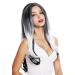 WIG ME UP - ZM-1830 wig ladies wig long middle parting ombre balayage black white grey