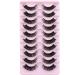 HeyAlice 18MM Mink Fluffy Dramatic Cat Eye Hybrid Lashes - 10 Pairs Pack for Russian Strip Look Extension Effect - Natural False Eyelashes - Buy Online on GoSupps.com
