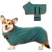 Jostift microfiber dog bathrobe bathing towel dog wadel extra absorbent fast drying dog bemper dog towel with adjustable straps for large means and small dogs (s green)