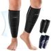 Cambivo 2 x calves compression stockings women men with side stabilizers calves compression compression socks for trip sports calf bandage to relieve shin rails varicose veins black L-XL
