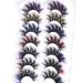 Goddvenus 5D Fluffy Colored Mink Lashes 7 Pairs Pack - Rainbow Cat Eye False Eyelashes in Pink, Blue, Purple, Yellow | Dramatic Colorful Eyelashes - Buy Online on GoSupps.com