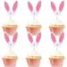 30 PCS Easter Cupcake topper Bunny Cupcake Toppers Easter Egg Cupcake Topper Rabbit Easter Party Cake Topper Decorations (Brown) (Bunny Ear flower) - Buy Online on GoSupps.com