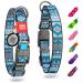 Waudog nylon collar dog dog hewing band large dogs dog collar medium-sized dog collar little dog dog dogs neck band nylon dog cloak puppy adjustable digital dog brand ethno blue 23-35 cm length 15 mm width
