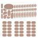 18 Sheets Moleskin Adhesive Pads Multi-Shaped & Oblate Moleskin Tapes Moleskin Strips Prevention Pads Anti-Wear Mole Skin Patch for Feet Heels (Dark Brown)