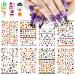 Kalolary Halloween Nail Art Stickers Decals 8 Sheets Self-Adhesive Nail Art Sticker Decals Pumpkin/Bat/Ghost/Witch/Skull Elements Nail Decorations for Halloween Party