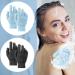 Sibba 2 Pair Bath Gloves - Natural Loofah Exfoliating Wash Gloves for Body & Face - Dead Skin Remover - Double Sided Microfibre Shower Gloves - Adults and Kids - Black & Blue - Buy Online on GoSupps.com