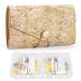 Natural Cork Bag Pill Organizer 2 Times a Day Exquisite Binder Designed with 7pcs + 3pcs(Spare) EVA Pill Pouches.(Golden)