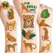 8 Sheets (96PCS) Cheetah Tattoos Temporary Jungle Theme Birthday Party Supplies Favors Decorations Tattoo Stickers For Boys Girls Gifts Classroom School Prizes Rewards