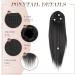 FESHFEN Straight Drawstring Ponytail Extension 16 Inch Natural Black (Pack of 1) - Clip in Ponytail Extension for Women - Synthetic Long Ponytail Hairpieces for Girls - Buy Online on GoSupps.com