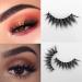 Maycaur 3 Pairs 3D Faux Mink False Eyelashes Makeup Fake Eyelashes 15mm Black Handmade Fluffy Soft Reusable Lashes Natural Look