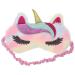 LOGOFUN Plush Eye Mask Cartoon Unicorn Eye Covers Furry Faux Fur Sleeping Mask with Adjustable Straps for Women Girls Sleeping Supplies - Colorful