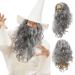 UILYNIU Wizard Wig and Long Beard Men's Long Curly Grey Wig Cosplay Wizard Sorcerer Prophet Wig for Carnival Halloween Christmas Costume Wigs Old Men Cosplay Wig Adult Fancy Dress Party Wig (Grey)