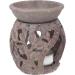 GURU Shop Indian Fragrance Lamp | Essential Oil Diffuser & Tealight Holder | Aromatherapy Aroma Lamp | Spill Stone Round Flower Tendril 1 (Cream White 8x6x6 cm) - Buy Online on GoSupps.com