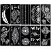 Konsait 10Sheets Large Temporary Tattoo Stencils  Reusable Henna Tattoo Sticker Template Feather Butterfly Mandala Flower Jewelry Face Body Art Glitter Tattoo Stencil Kit for Adults Women Girls