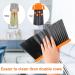 Upright Broom and Dustpan Set with Long Handle | Grey and Orange Cleaning Supplies for Home, Office, Kitchen | Pet Hair and Wood Floor Sweeping Combo - Buy Online on GoSupps.com