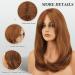 FESHFEN Long Auburn Wig with Bangs - 45 cm Natural-Looking Synthetic Hair Wig for Women - International Shipping - Buy Online on GoSupps.com