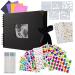 JMJE Scrapbook Photo Album  DIY Craft Paper Photo Book  Handmade Album Scrapbook Set of 80 Pages  Records Anniversary  Wedding  Graduation  Travelling  Contains Metal Pen- Black Window