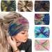 QUEXIAOMIN Extra Wide Headbands for Women Boho Headband Non Slip Tie Dye Head Wraps Thick African Style Turban Head Band Knotted Bandana Headbands Pack of 6 (Set A)
