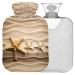 Naanle beach wood Seestern hot water bottle with cover transparent hot water bottle 1l heat bottle for bed hand feet warmer pain relief warmth and cold therapy
