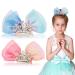 WHAVEL 2 Pack Cute Hair Bows for Girls 5 Bow Hair Clips Diamond Crown Pins Princess Hair Bows Hair Barrettes Birthday Hair Bow Hair Accessories for Girls Kids (A)