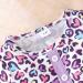 Girls Summer Dresses - Short Sleeve Dinosaur Leopard Print A-Line Toddler Outfit | A-purple 3-4T - Buy Online on GoSupps.com