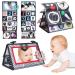 Dcsioike baby toys 0-3-6-9 months baby fabric books with mirror black white contrast montessori toy baby foldable & for hanging gifts for newborn young girl baby mirror toys 01