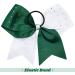 DEEKA 10 PCS Two Toned Large Rhinestone Cheer Hair Bows - Green/White | Handmade for Teen Girls & Sports - 7 Inch Glitter Ponytail Holders (Pack of 10) - Buy Online on GoSupps.com