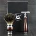 Men's Double Edge Razor Set in Maroon Antique Design with Black Badger Hair Shaving Brush - Perfect for the Ultimate Shave Experience | International Shipping Available - Buy Online on GoSupps.com