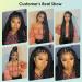 Fecihor 36 Boho Curly Ends Lace Front Braided Wig for Black Women | Knotless Cornrow Box Braids with Baby Hair - Synthetic Black Wig - Buy Online on GoSupps.com