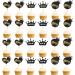 Blopee Cupcake Toppers Black and Gold Happy Birthday Cupcake Toppers 24 pcs Crown Cupcake Toppers Groovy Cupcake Decorations for Bridal Baby Shower Girls Women Men Birthday Wedding Themed Party Black mixed cupcake toppers - Buy Online on GoSupps.com